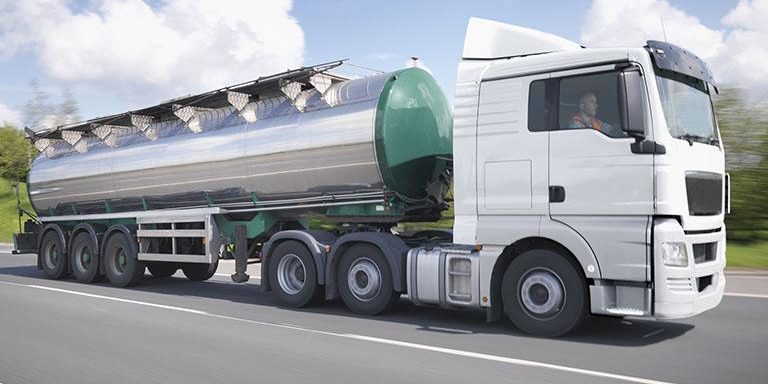 Tanker truck on the move on motorway